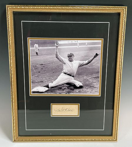 BABE RUTH PHOTO WITH SIGNATURE WITH COA