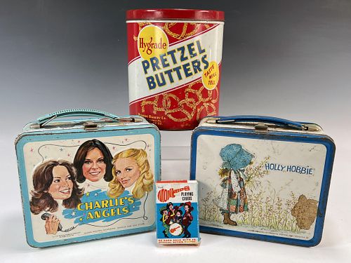 ALADDIN LUNCHBOXES CHARLIES ANGELS HOLLY HOBBIE THE MONKEES