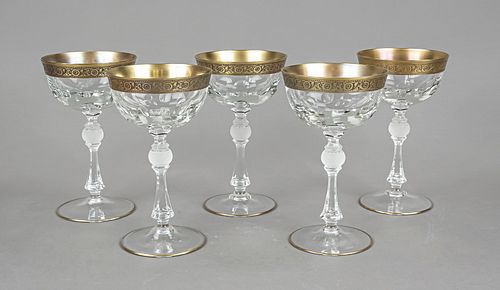 Five champagne bowls, probably