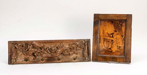 2 pieces of wood, 19th c./c. 1