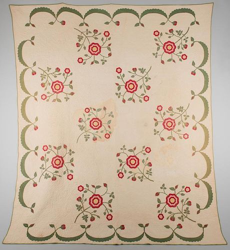 Southern Rose Quilt, 19th c.