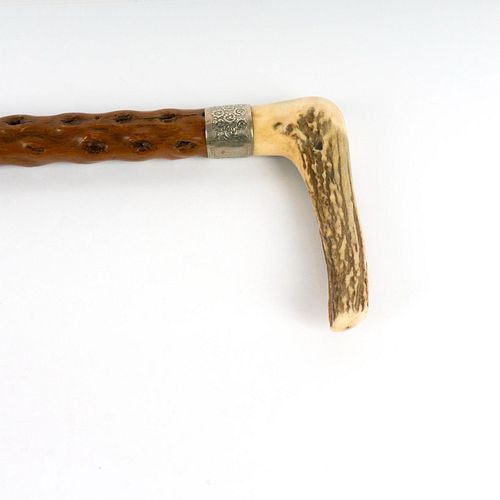 Briarwood Walking Stick with Carved Bone Handle