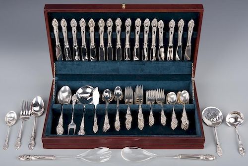 Westmorland Enchanted Orchid Sterling Flatware, 85 pcs