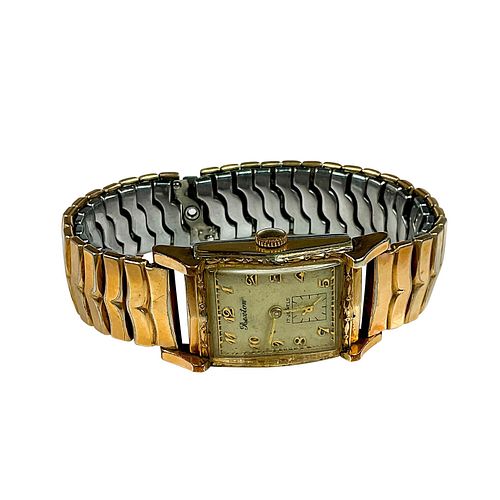 Rexton Vintage 10K Gold Plated Watch with Accordion Band