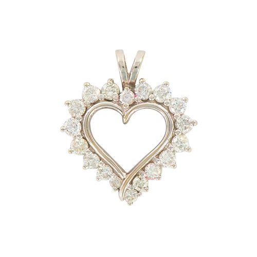 Loving Heart Diamond Pendant, 14K