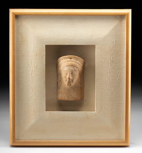 Greek Archaic Pottery Protome (Votive Head)