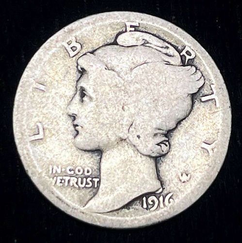 1916-D Mercury Silver Dime
