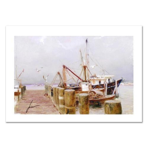 Pino (1939-2010), "Safe Harbor" Limited Edition on Canvas, Numbered and Hand Signed with Certificate of Authenticity.