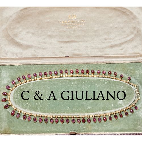 MAGNIFICENT CARLO & ARTHUR GIULIANO, A GOLD, RUBY AND PEARL NECKLACE