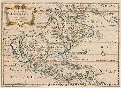 AFTER NICOLAS SANSON (FRENCH, 1600-1667) MAP OF NORTH AMERICA