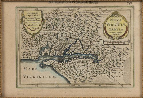 JAN JANSSONIUS / JANSSON (DUTCH, 1588-1664) MAP OF VIRGINIA