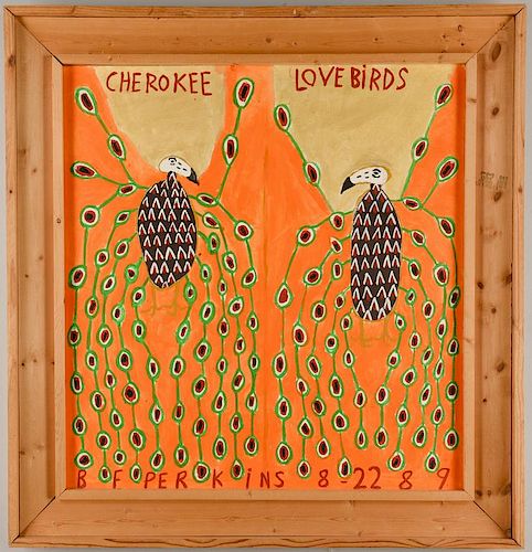 Benjamin F. Perkins, O/C, Cherokee Love Birds