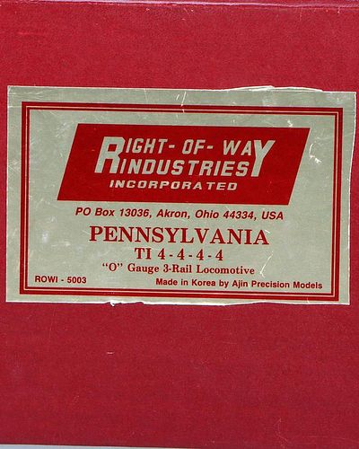 Right of Way Industries O Gauge Pennsylvania TI 4-4-4-4: 3 Rail