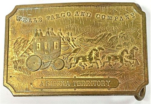 "Wells Fargo And Company Arizona Territory" Tiffany New York Belt Buckle