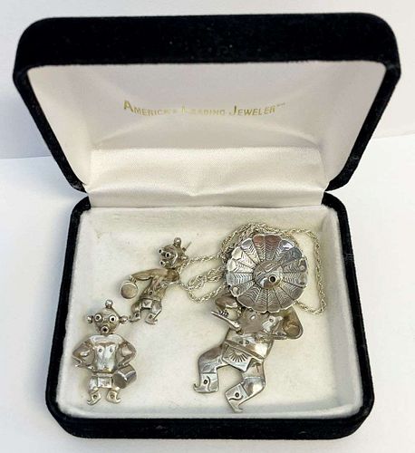 Vintage Kokopelli Walter Vandever Sterling Silver Necklace W/ Pendant And Earrings