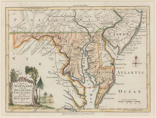 THOMAS KITCHIN (ENGLISH, 1718-1784) MAP OF MARYLAND