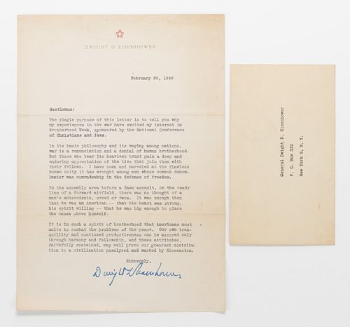DWIGHT D. EISENHOWER (1890-1969) TYPED LETTER SIGNED