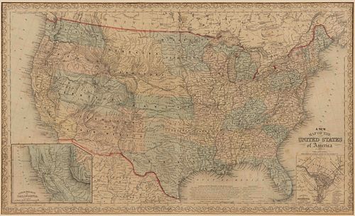 JAMES HAMILTON YOUNG (SCOTTISH-AMERICAN, 1792-C. 1870) 1856 MAP OF THE UNITED STATES