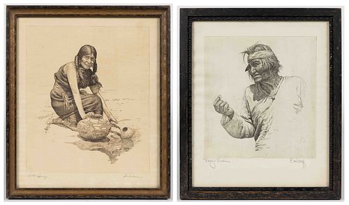 NATIVE AMERICAN / WESTERN SIGNED PRINTS, LOT OF TWO