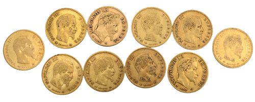 10 Napoleon III Gold Coins