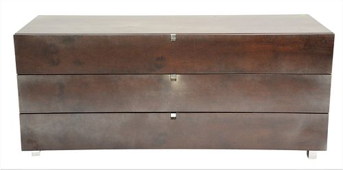 Jimeco Lacquered Goatskin Three Drawer Long Chest