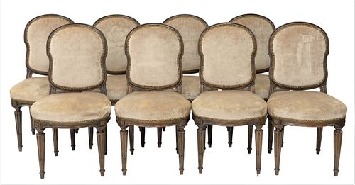 Set of Eight Louis XVI Style Side Chairs
