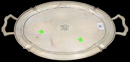 Chinese Silver Two Handle Tray