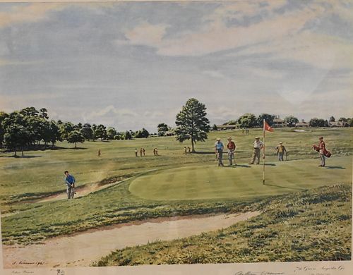 Pair of Abercrombie & Fitch Golfing Lithographs after Arthur Weaver (1918-2008 UK/American)