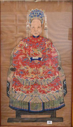 Framed Painting of a Figure Wearing a Red Four Claw Dragon Robe