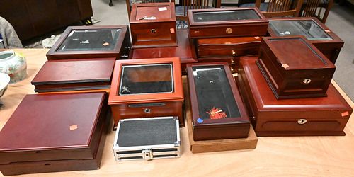 Large Group of Wood Display Boxes