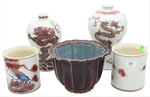 Five Piece Chinese Porcelain Group
