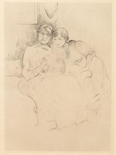 Berthe Morisot - La Lecon de dessin (Berthe Morisot dessinant avec sa fille) (The Drawing Lesson [Berthe Morisot Drawing with Her Daughter]