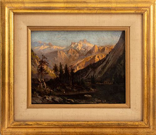 William Keith Mountainous Landscape Oil on Canvas
