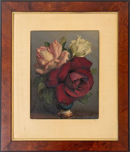 Irene Klestova "Red Rose" Oil on Board