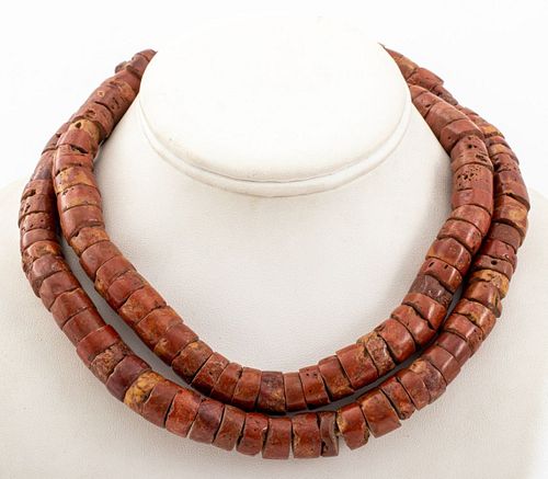 Pre-Colombian, likely Colima, Red Jasper Beads