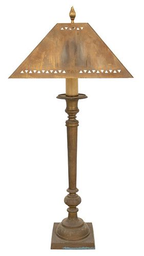 Aesthetic Movement Monumental Metal Table Lamp