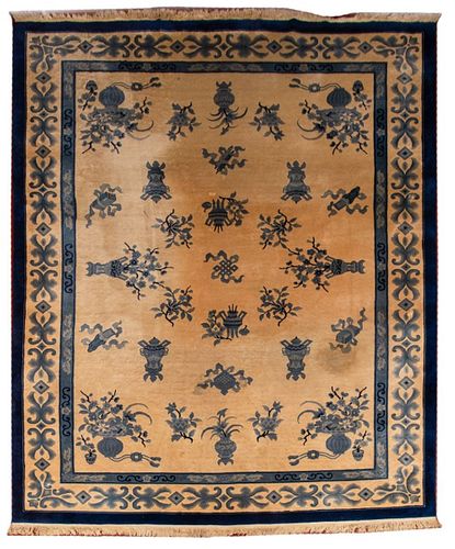 Chinese Wool Floral Carpet, 13' x 10'
