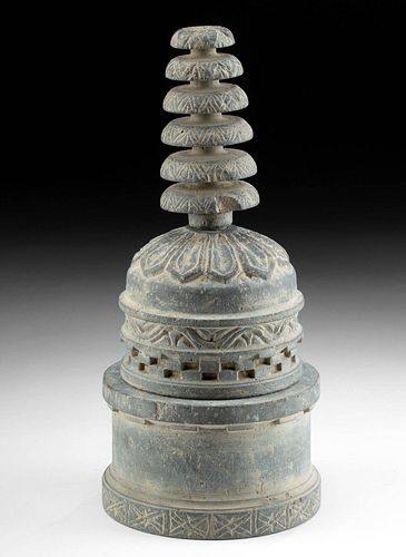 2nd C. Gandharan Schist Reliquary Stupa Model