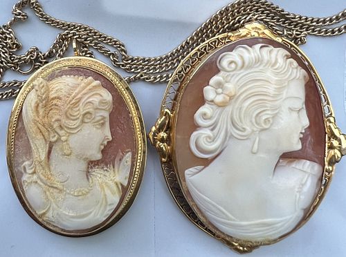 Gold Cameo Brooches