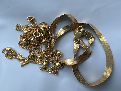 Gold Bracelet and Necklace
