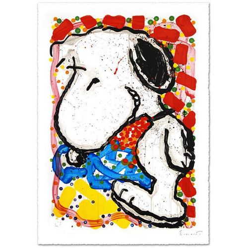 Hip Hop Hound Limited Edition Hand Pulled Original Lithograph (30" x 47") by Renowned Charles Schulz Protege, Tom Everhart. Numbered and Hand Signed b