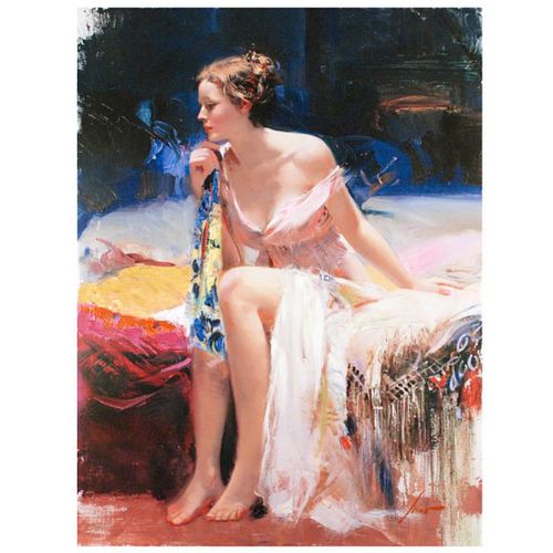 Pino (1939-2010), "Second Thoughts" Artist Embellished Limited Edition on Canvas (40" x 30"), AP Numbered and Hand Signed with Certificate of Authenti