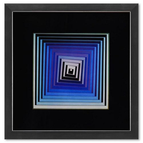 Victor Vasarely (1908-1997), "Vonal - Lila de la serie Vonal" Framed 1971 Heliogravure Print with Letter of Authenticity