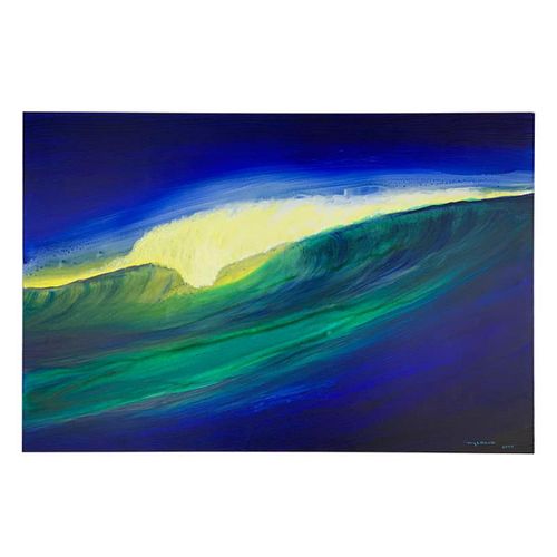 Wyland, "Untitled" Hand Signed Original Painting on Board with Letter of Authenticity.