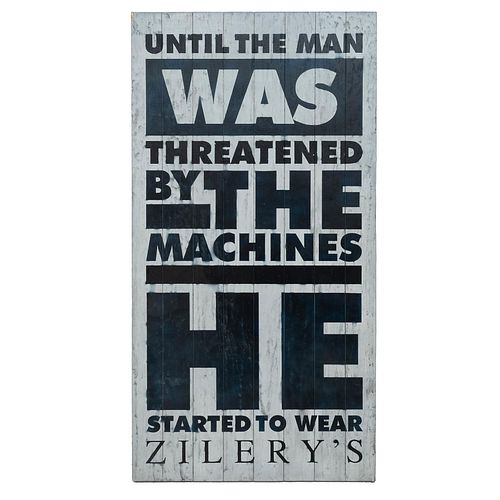 ANÓNIMO. Propaganda de "Zilery's". Sin firma. Reproducción. 162 x 85 cm