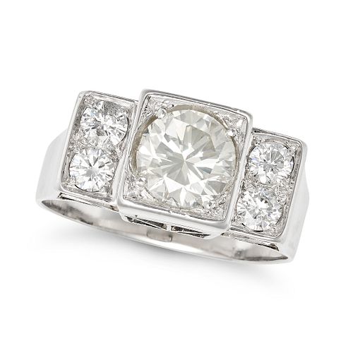 A DIAMOND DRESS RING in 18ct white gold, set with a round brilliant cut diamond of 1.85 carats ac...