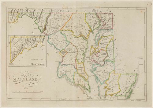 MATHEW CAREY (IRISH-AMERICAN, 1760-1839) MAP OF MARYLAND