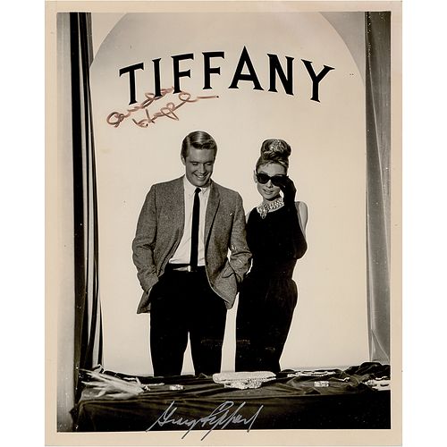 Audrey Hepburn and George Peppard Signed Photograph