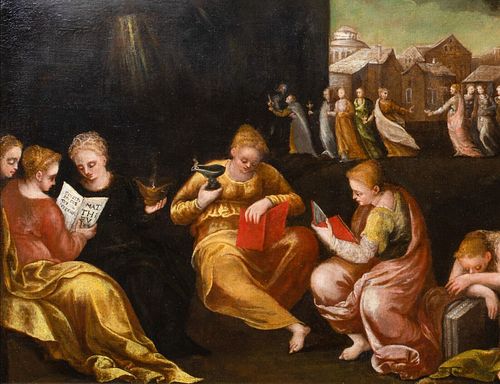  ALLEGORY OF THE MANY VIRTUES OF MARY OIL PAINTING 