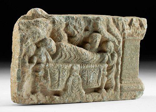 Gandhara Schist Panel, Buddha's Death Parinirvana